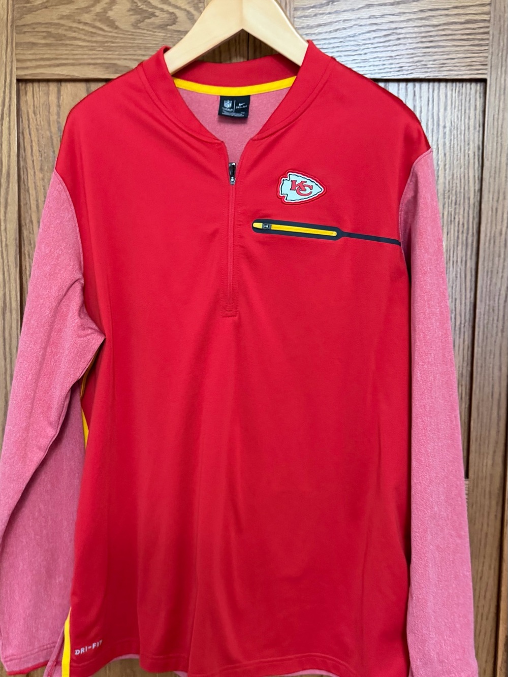Nike Red Kansas City Chiefs Pullover with Red Heather Sleeves